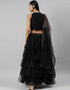 Black Art Silk Lehenga Choli Closure View