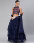 Navy Blue Art Silk Lehenga Choli
