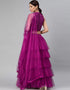 Purple Art Silk Lehenga Choli Closure View