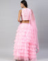 Light Pink Art Silk Lehenga Choli Closure View