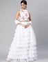 White Art Silk Lehenga Choli