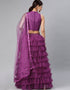 Purple Art Silk Lehenga Choli Closure View