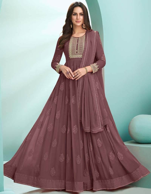 Chocolate Heavy Faux Georgette Anarkali Anarkali