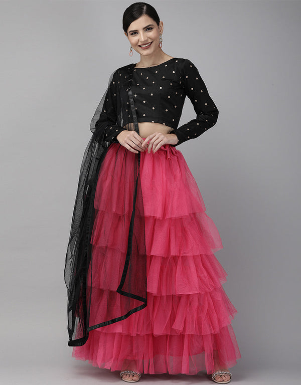 Black Art Silk Lehenga Choli