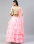 Gold Art Silk Lehenga Choli Closure View