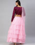 Wine Art Silk Lehenga Choli Closure View