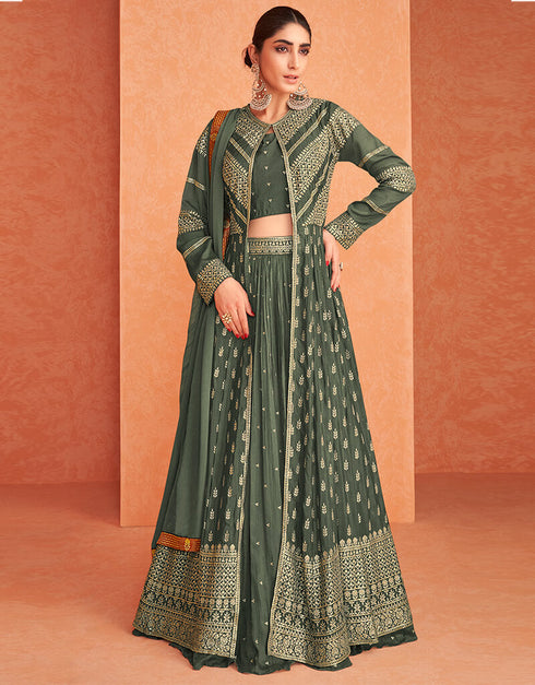 Mehendi Real Georgette Lehenga Salwar Suits