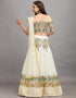 Off White Net Lehenga Choli Back View