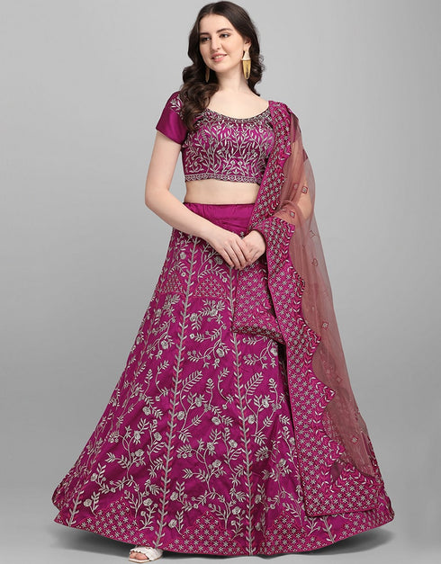 Purple Taffeta Lehenga Choli
