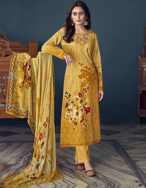 Yellow Pure Airjet Jaam Satin Pant Straight