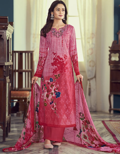 Pink Pure Airjet Jaam Satin Pant Straight