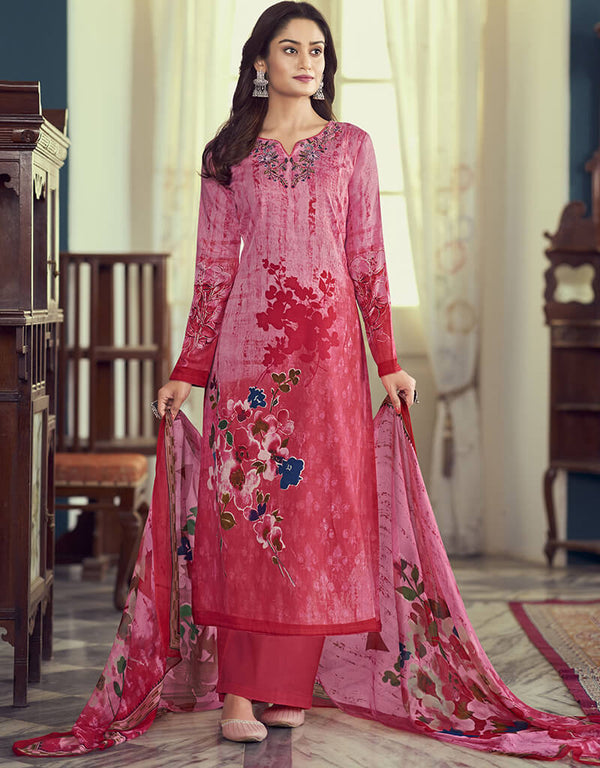 Pink Pure Airjet Jaam Satin Pant Straight
