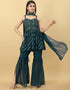 Teal Blue Georgette Sharara Suit