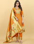 Mustard Paithani Silk Pant Suit Closure View