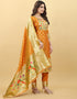 Mustard Paithani Silk Pant Suit Back View