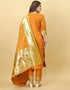 Mustard Paithani Silk Pant Suit Salwar Kameez