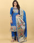 Blue Paithani Silk Pant Suit
