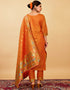 Mustard Paithani Silk Pant Suit Back View