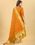 Mustard Paithani Silk Pant Suit Salwar Kameez