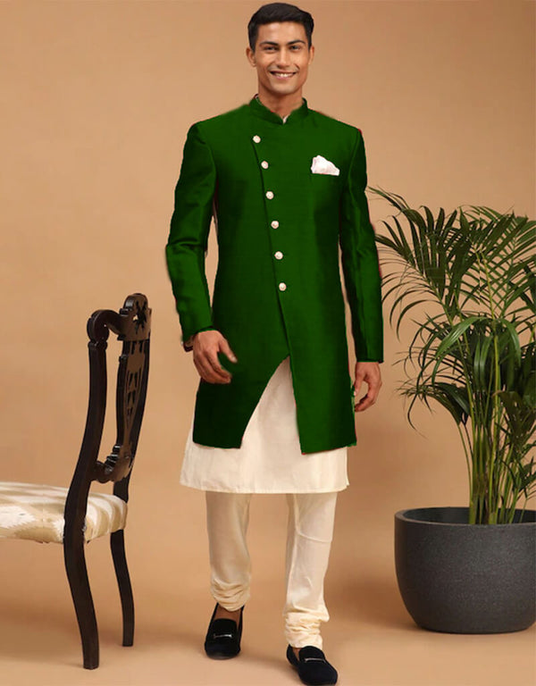 Cream Kurta Dhupion Silk Chudidaar