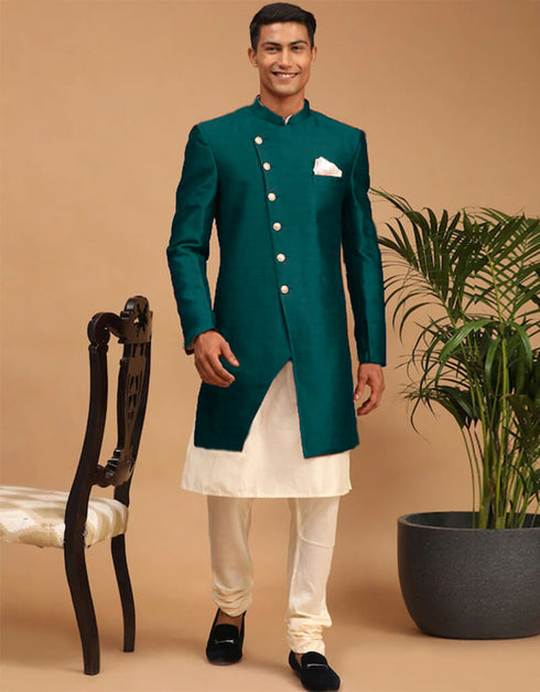 Cream Kurta Dhupion Silk Chudidaar