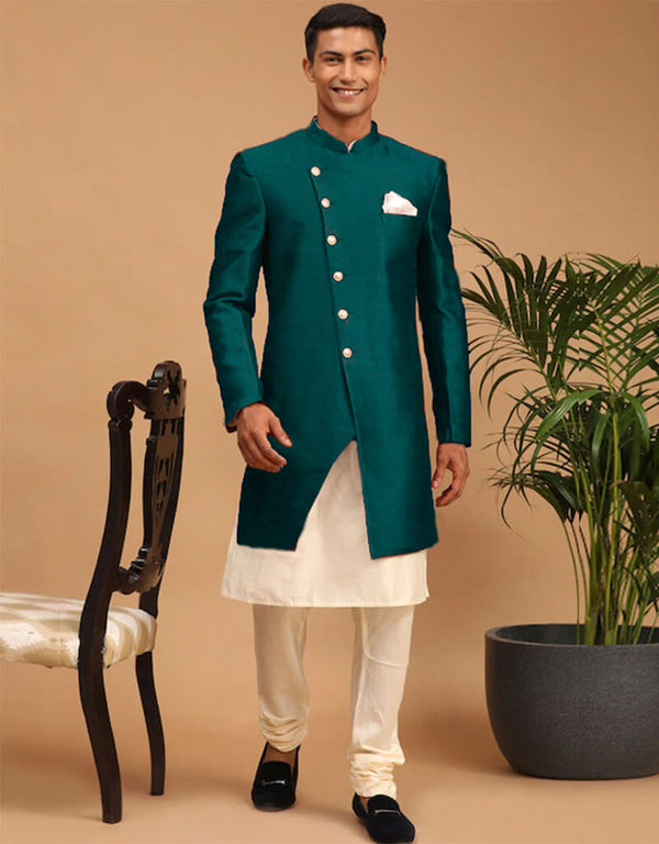 Cream Kurta Dhupion Silk Chudidaar