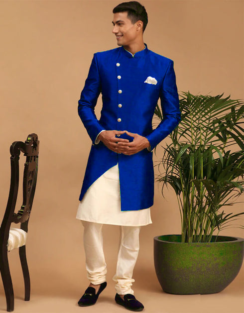 Cream Kurta Dhupion Silk Dhoti