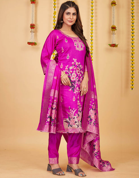 Pink Pure Soft Silk Pant Straight Closure View