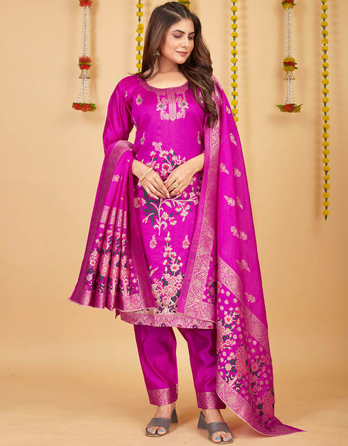 Pink Pure Soft Silk Pant Straight Back View