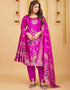 Pink Pure Soft Silk Pant Straight Back View
