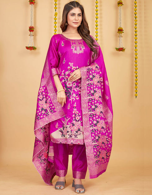 Pink Pure Soft Silk Pant Straight