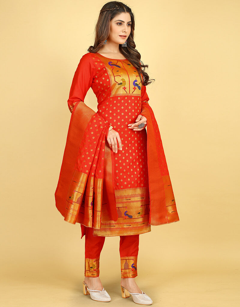 Ruhani Wine Straight Fit Cotton Silk Pant