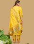 Yellow Pure Soft Silk Pant Straight Salwar Kameez