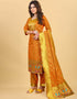 Mustard Pure Soft Silk Pant Straight Back View