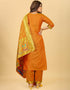 Mustard Pure Soft Silk Pant Straight Salwar Kameez