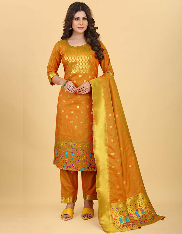 Mustard Pure Soft Silk Pant Straight