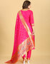Rani Pink Pure Soft Silk Pant Straight Salwar Kameez