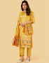Yellow Pure Soft Silk Pant Straight