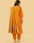 Mustard Pure Soft Silk Pant Straight Back View