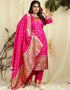 Pink Pure Soft Silk Pant Straight Closure View