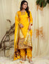 Yellow Pure Soft Silk Pant Straight Back View