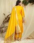 Yellow Pure Soft Silk Pant Straight Salwar Kameez