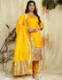 Yellow Pure Soft Silk Pant Straight