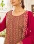Pink Georgette Pant Straight Closure View