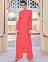 Dark Pink Faux Georgette Palazzo Suit