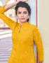 Mustard Faux Georgette Palazzo Suit Closure View