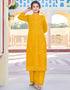 Mustard Faux Georgette Palazzo Suit
