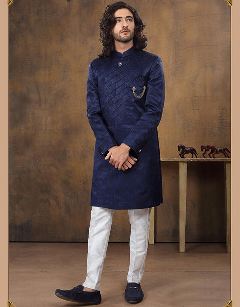 Sky Blue Kurta Velvet Pant
