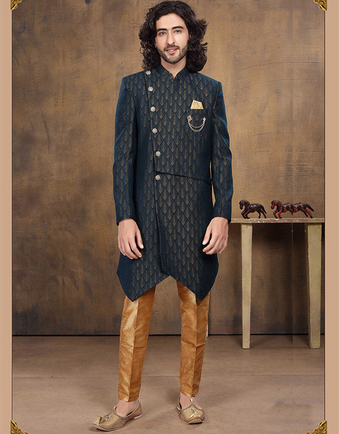 Light Peach Pink Kurta Jacquard Pant