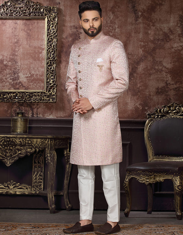 Light Pink Kurta Jacquard Pant
